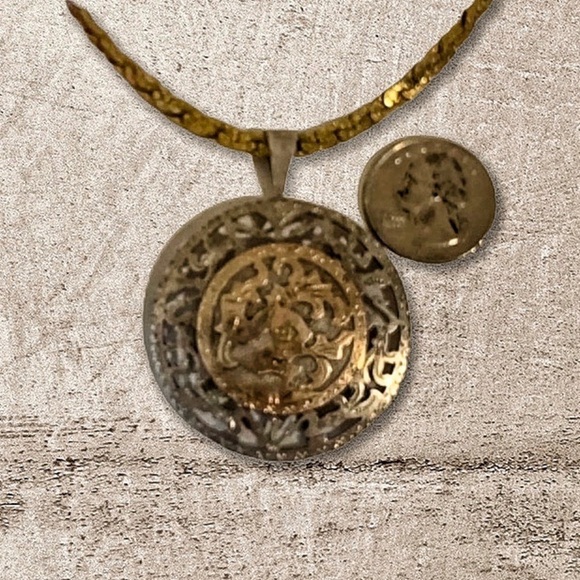 EL CASSIQUE Vintage Sterling Silver Gold Leaf Brooch or Pendant - Picture 3 of 4